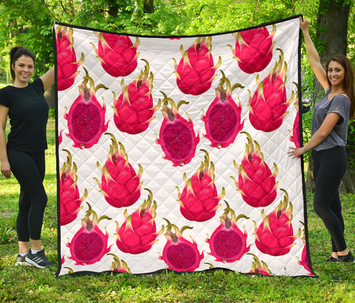 Dragon Fruits Design Pattern Premium Quilt