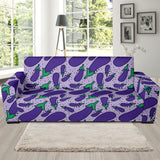Eggplant Pattern Print Design 03 Sofa Slipcover