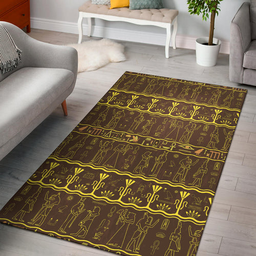 Egypt Hieroglyphics Pattern Print Design 03 Area Rug