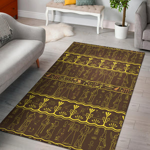 Egypt Hieroglyphics Pattern Print Design 03 Area Rug