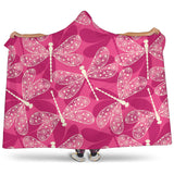 Beautiful Dragonfly Pink Background Hooded Blanket