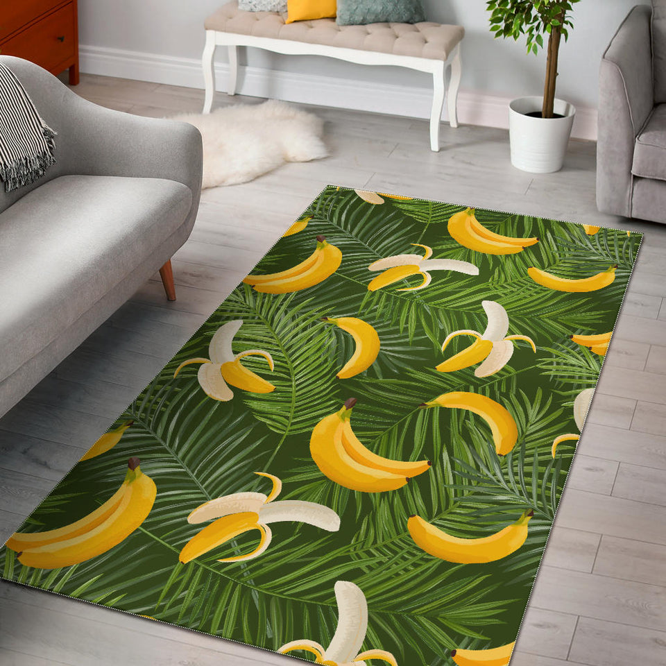 Banana Palm Leaves Pattern Area Rug