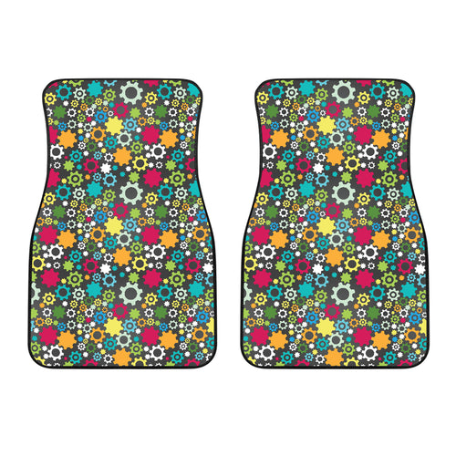 Gear Pattern Print Design 03 Front Car Mats
