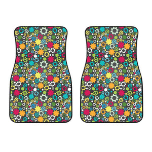 Gear Pattern Print Design 03 Front Car Mats