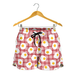 Fried Eggs Pattern Print Design 03 Women Shorts