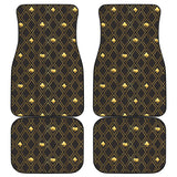 Casino Cards Suits Pattern Print Design 01 Front and Back Car Mats