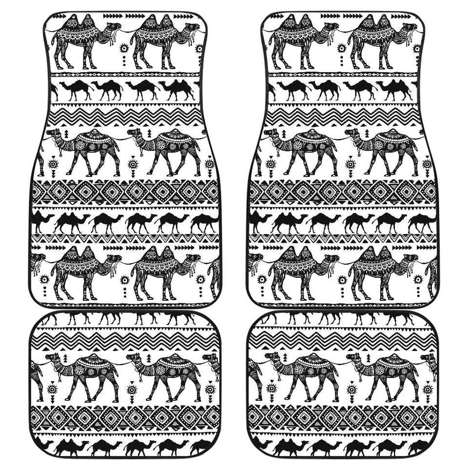 Camel Polynesian Tribal Pattern Front And Back Car Mats