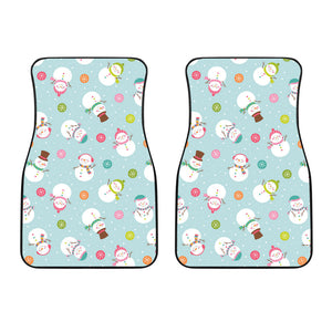 Cute Snowman Snowflake Pattern Front Car Mats