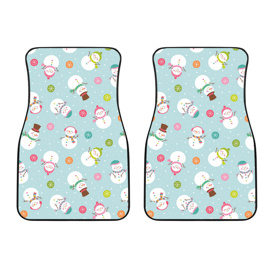 Cute Snowman Snowflake Pattern Front Car Mats