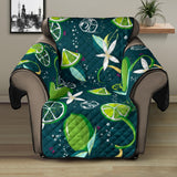 Lime ice flower pattern Recliner Cover Protector