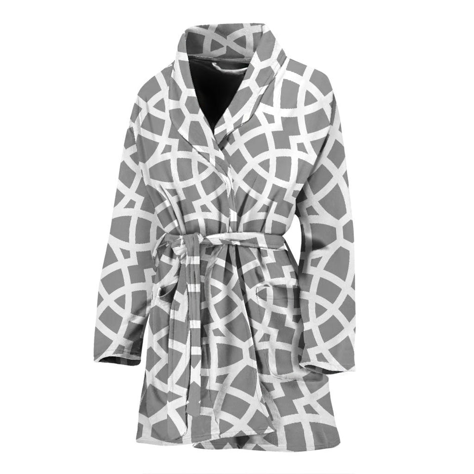 Arabic Gray Pattern Women'S Bathrobe