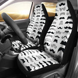 Mustache Beard Pattern Print Design 04 Universal Fit Car Seat Covers