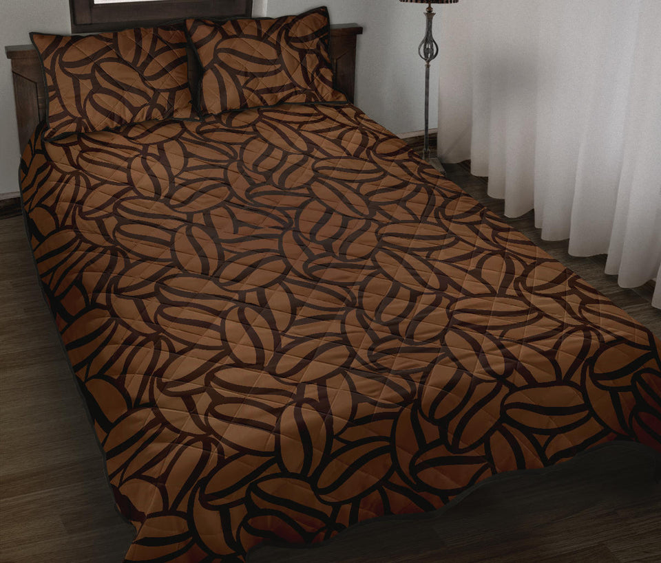 coffee bean pattern Quilt Bed Set