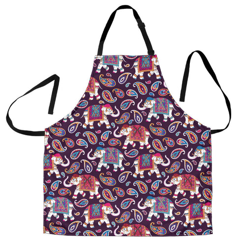 Elephant Indian Style Ornament Pattern Adjustable Apron