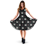 Piano Pattern Print Design 05 Sleeveless Midi Dress
