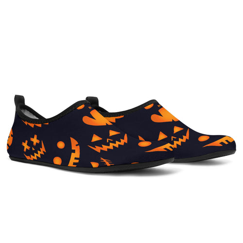 Halloween Pattern Pumpkin Background Aqua Shoes