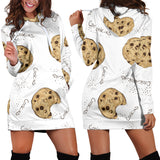 Sketch Style Cookie Pattern Women'S Hoodie Dress