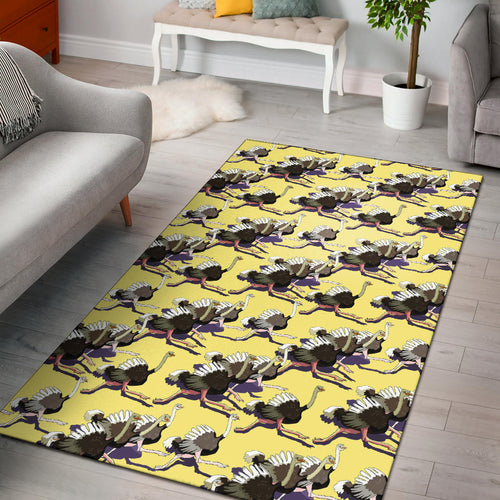 Ostrich Pattern Print Design 04 Area Rug