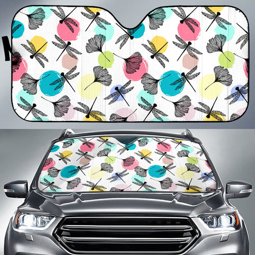 Dragonflies Ginkgo Leaves Pattern Car Sun Shade