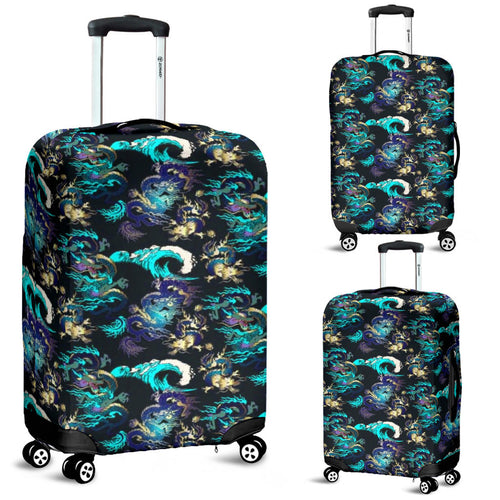 Dragon Sea Wave Pattern Luggage Covers