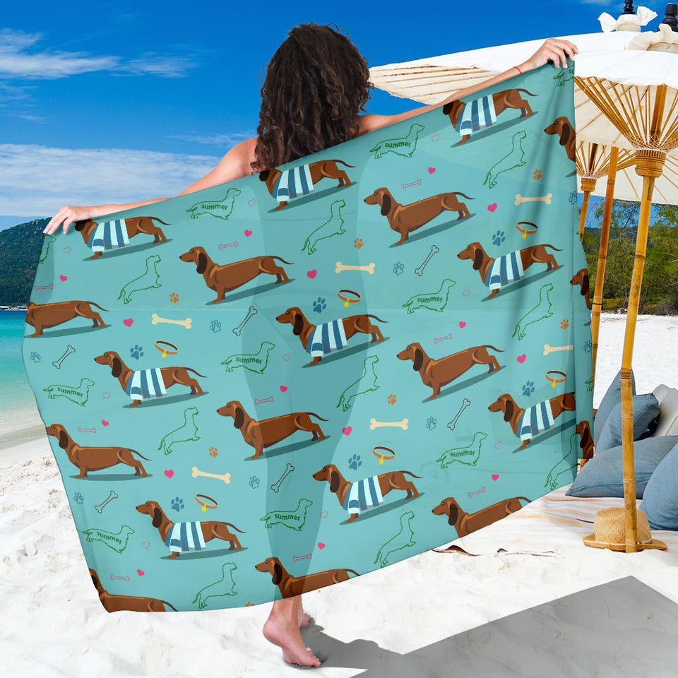 Dachshund Decorative Background Sarong