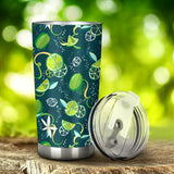 Lime Ice Flower Pattern Tumbler