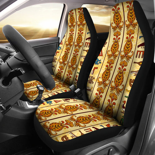 Egypt Hieroglyphics Pattern Print Design 04 Universal Fit Car Seat Covers