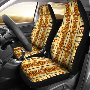 Egypt Hieroglyphics Pattern Print Design 04 Universal Fit Car Seat Covers