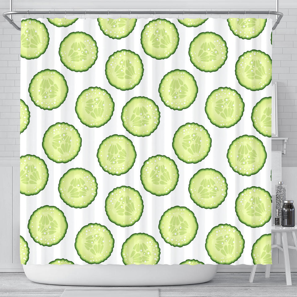 Cucumber Slices Pattern Shower Curtain Fulfilled In US