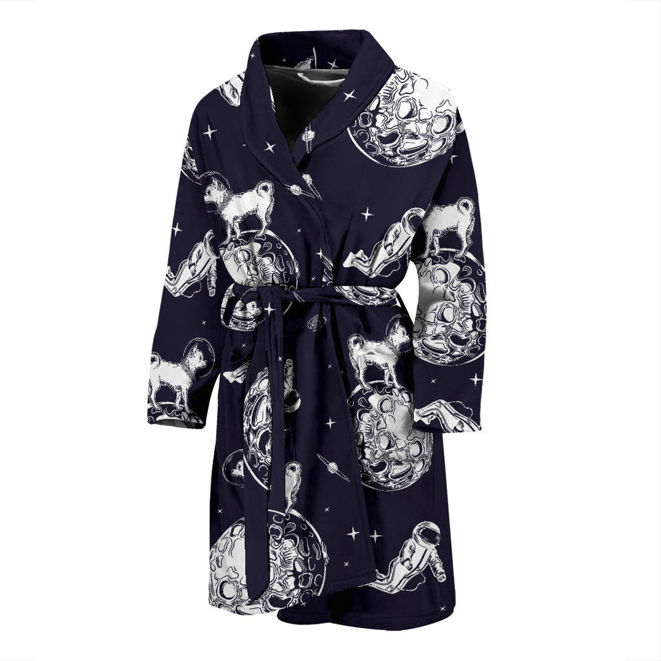 Chihuahua Space Helmet Astronaut Pattern Men'S Bathrobe