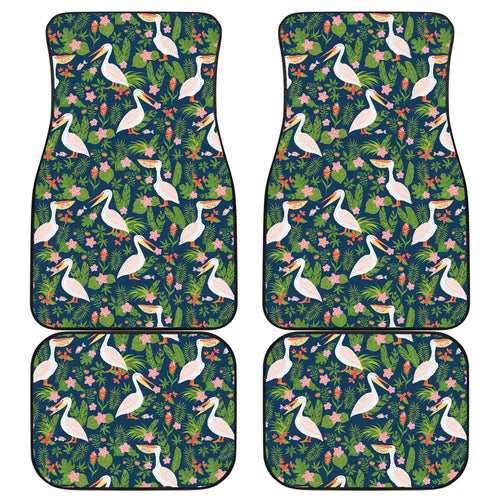 Pelican Pattern Print Design 05 Front and Back Car Mats