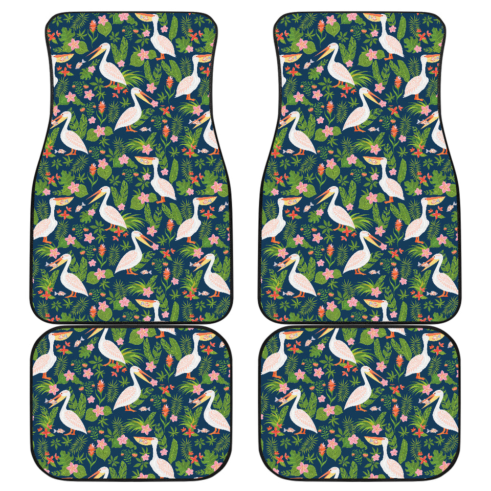 Pelican Pattern Print Design 05 Front and Back Car Mats