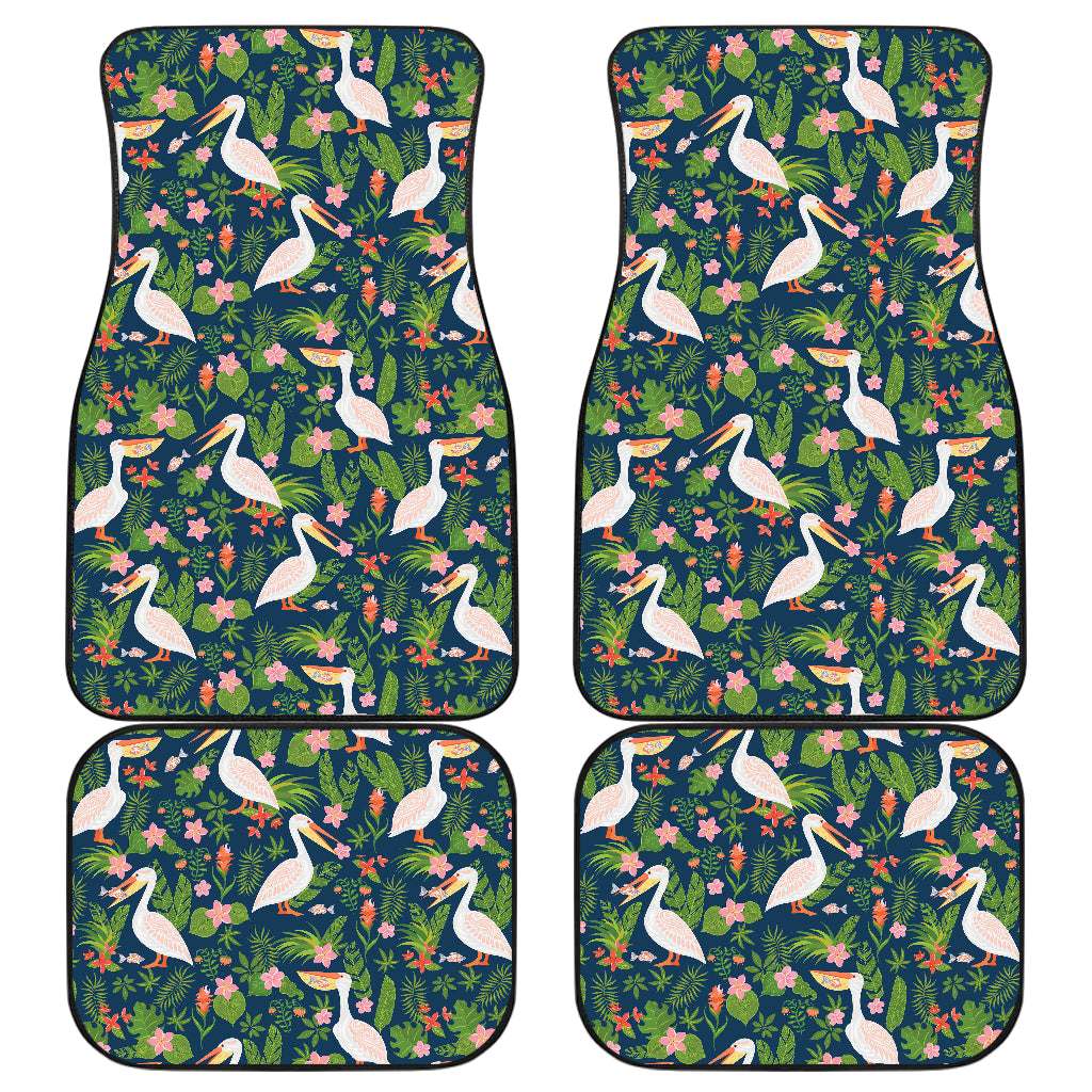 Pelican Pattern Print Design 05 Front and Back Car Mats