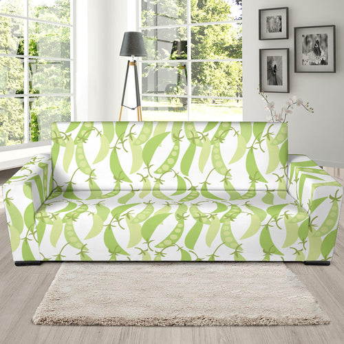 Green Peas Pattern Print Design 03 Sofa Slipcover