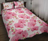 pink purple orchid pattern background Quilt Bed Set