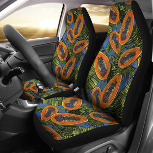 Colorful Papaya Tropical Leaves  Universal Fit Car Seat Covers