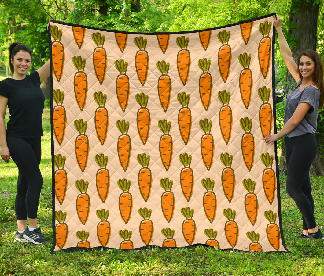 Carrot Pattern Print Design 04 Premium Quilt