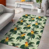 Beautiful Parrot Palm Leaves Pattern Area Rug