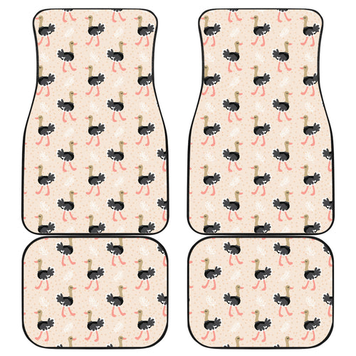 Ostrich Pattern Print Design 05 Front and Back Car Mats