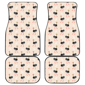 Ostrich Pattern Print Design 05 Front and Back Car Mats