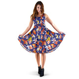 Goldfish Pattern Print Design 04 Sleeveless Midi Dress
