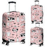 Cows Milk Product Pink Background Luggage Covers