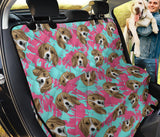 Beagle Muzzles Turquoise Paint Splashes Pink Pattern Dog Car Seat Covers