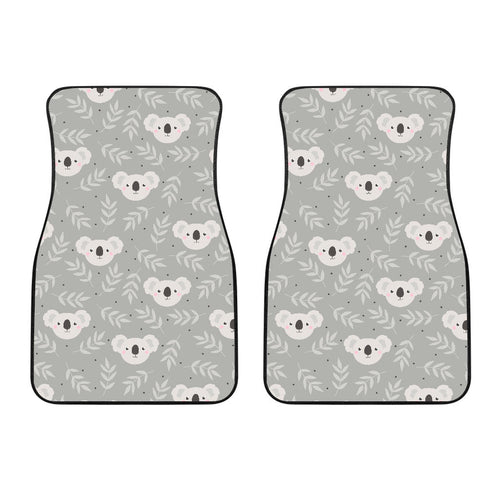 Cute Koala Leaves Pattern Front Car Mats