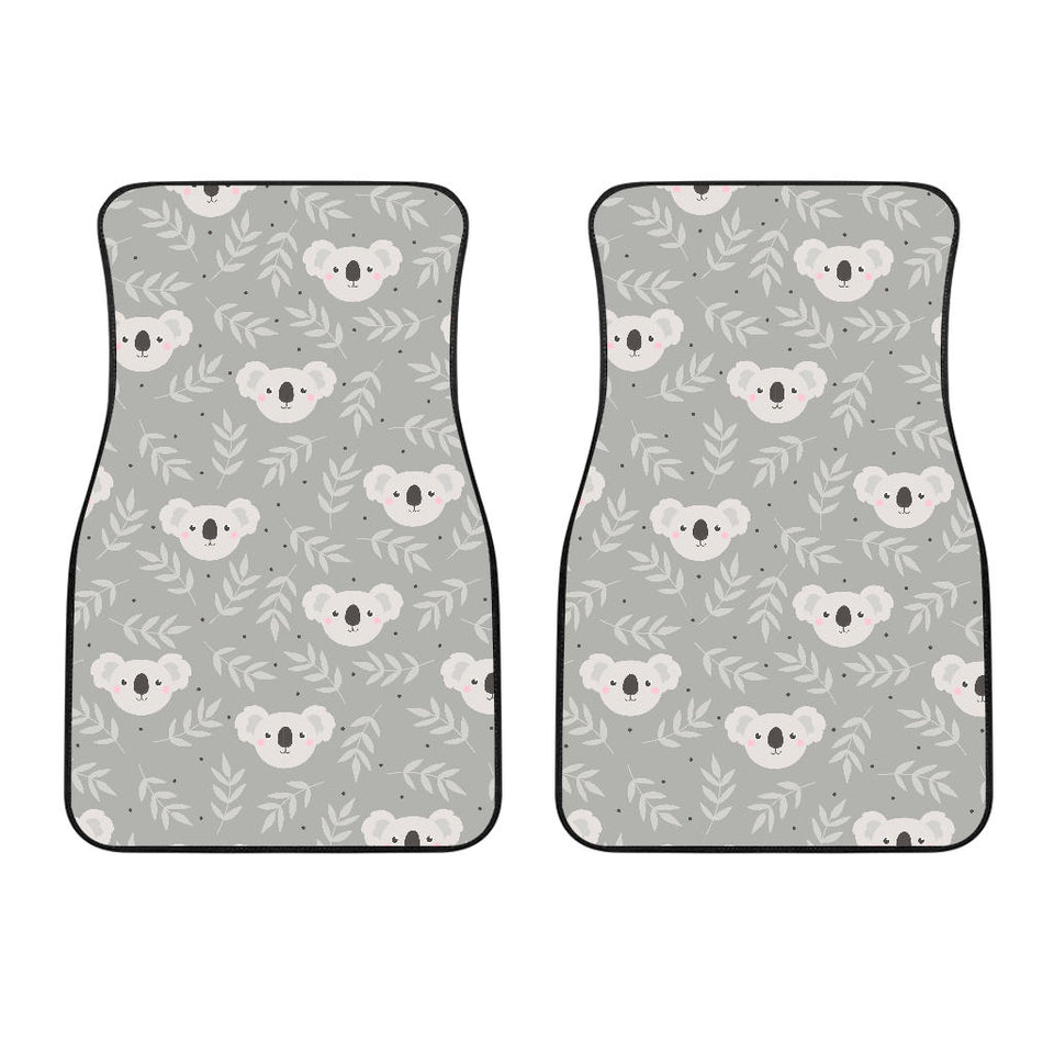 Cute Koala Leaves Pattern Front Car Mats