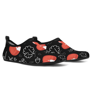 Fox Sleeping Fox Pattern Aqua Shoes