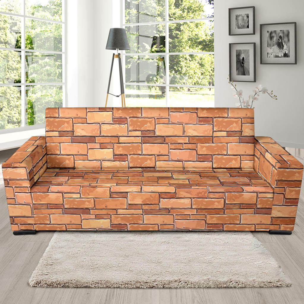 Brick Printed Pattern Print Design 04 Sofa Slipcover