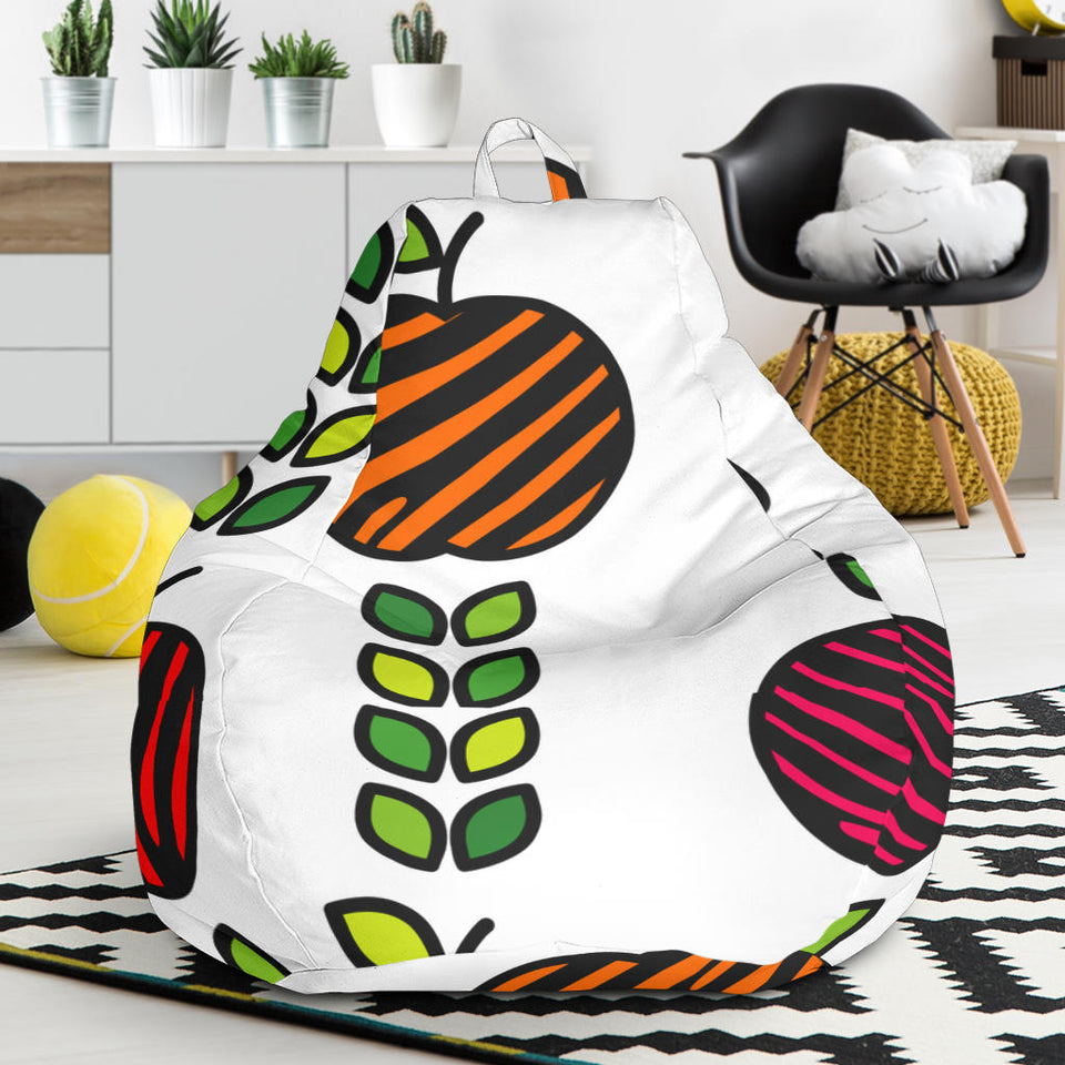 Colorful Apples Leave Zebra Stripe Bean Bag Cover
