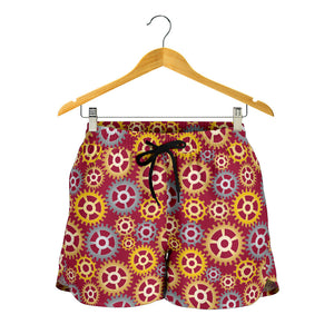 Gear Pattern Print Design 04 Women Shorts
