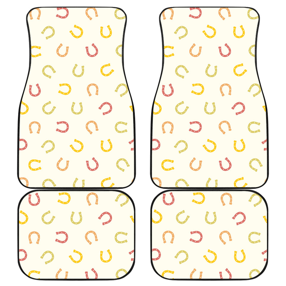 Horseshoes Pattern Print Design 02 Front and Back Car Mats